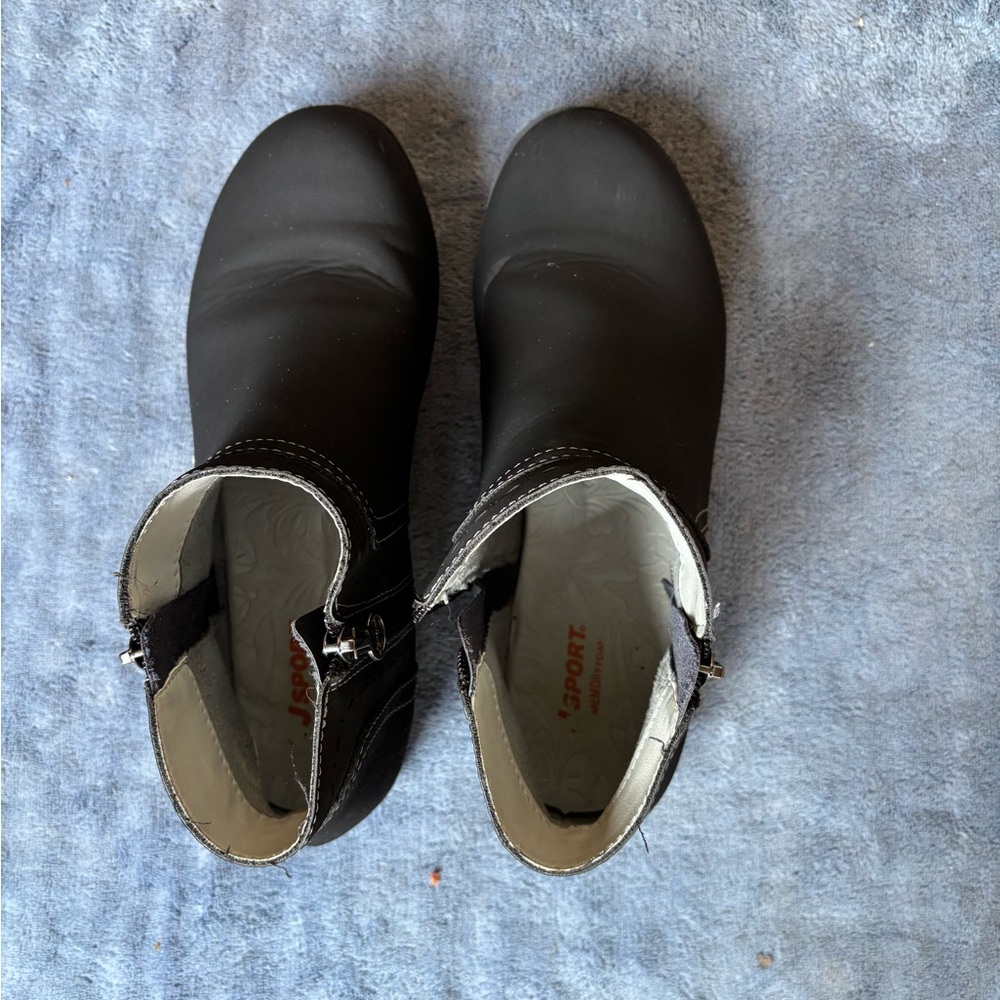 JSport by Jambu Jenna Ankle Boots Memory Foam Black Bootie